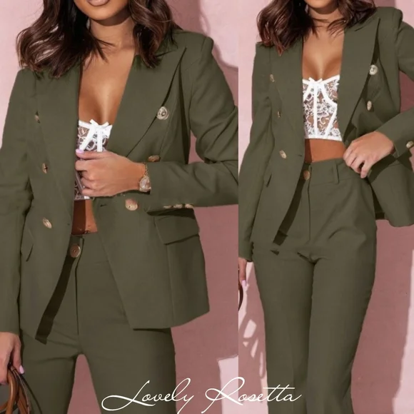 Green Women's Pants Set